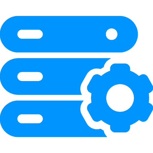 server with settings icon.